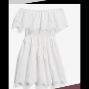 NWT XS white embroidered detail dress